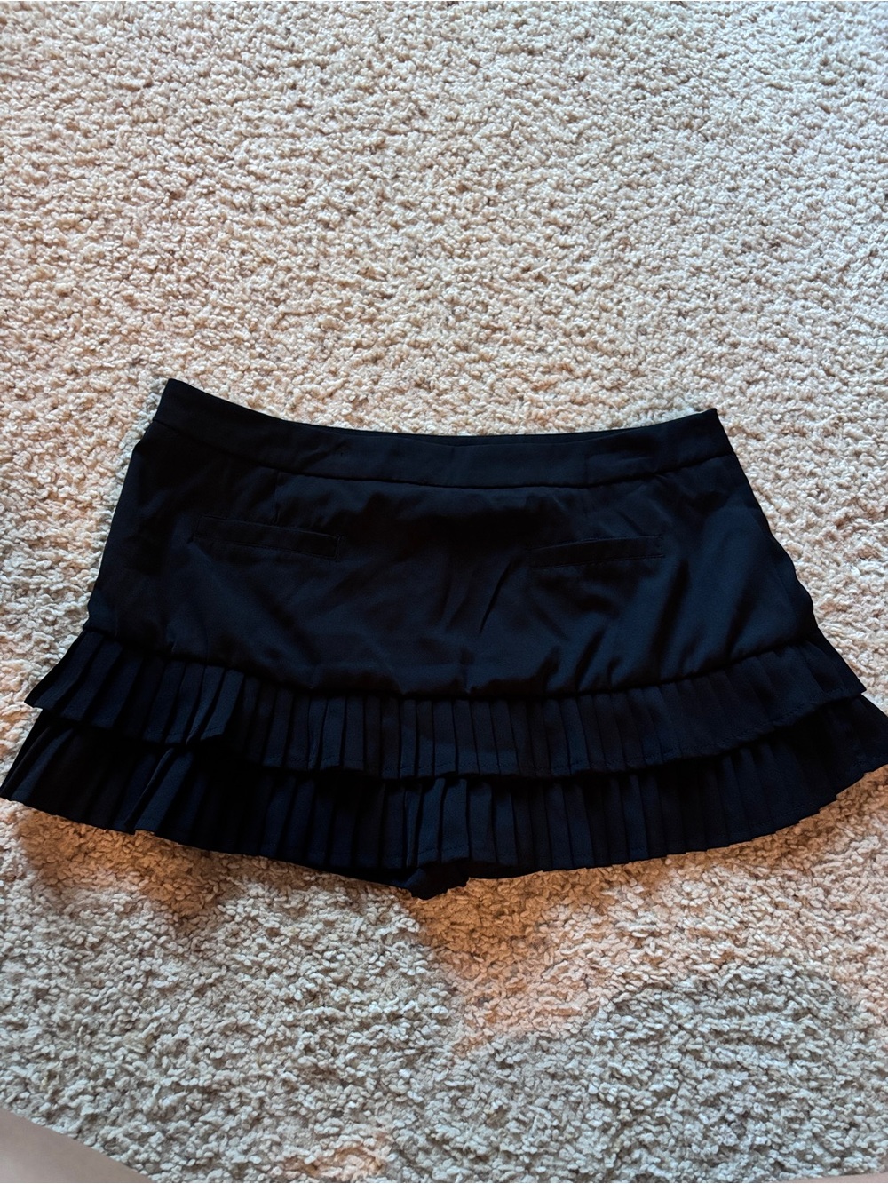 Dolls Kill Black Pleated Tiered Mini Skort